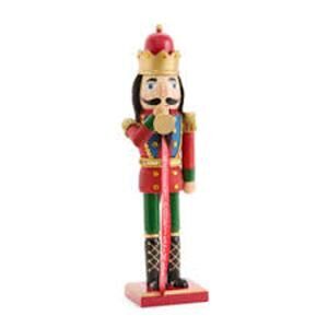 North Pole Trading Co Traditional Trumpet 14" Wooden Nut Cracker